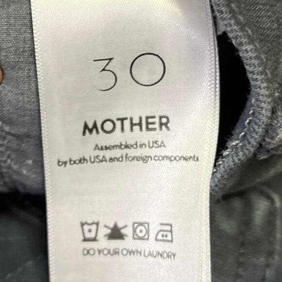 Mother The Insider Crop Step Fray Faded Black Flared Bootcut Denim Jeans Size 30 - Picture 5 of 7